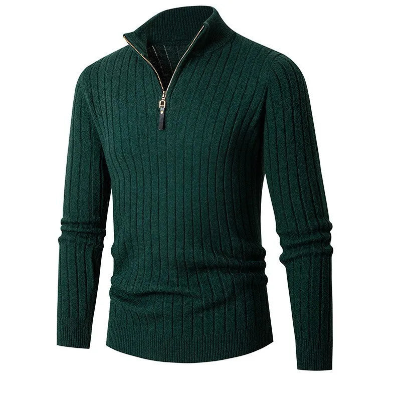 Pull Homme Maille Côtelée à Fermeture Éclair 1/4 - Image 10