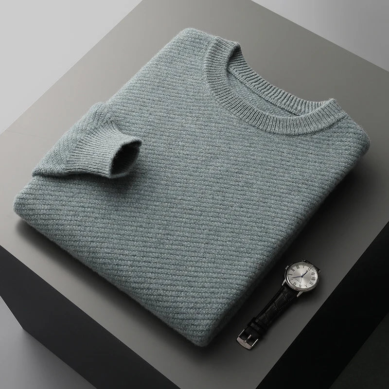 Pull texturé à col rond pour homme - Image 9
