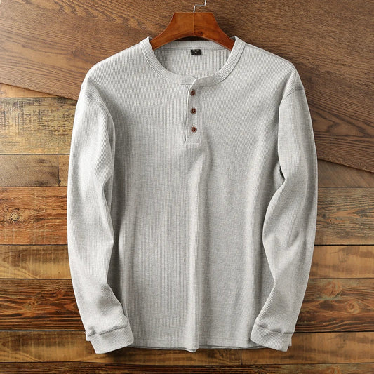 Pull Henley à Manches Longues pour Homme - Image 1