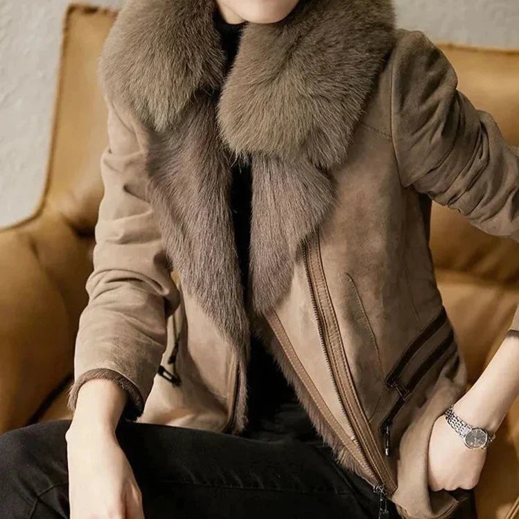 Veste Femme à Col en Fourrure - Image 1