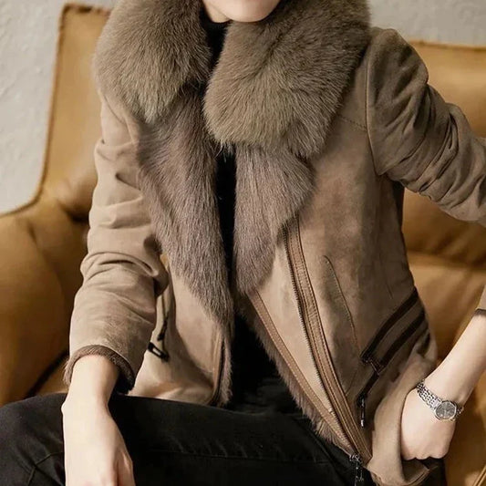 Veste Femme à Col en Fourrure - Image 1
