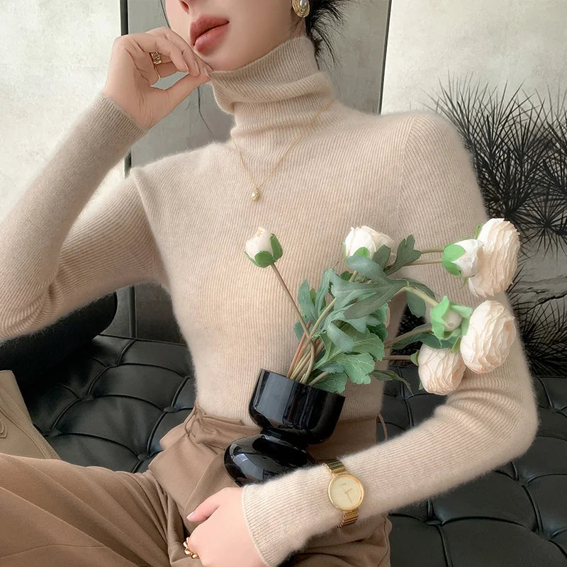 Pull Femme Coupe Ajustée en Maille Côtelée - Image 12