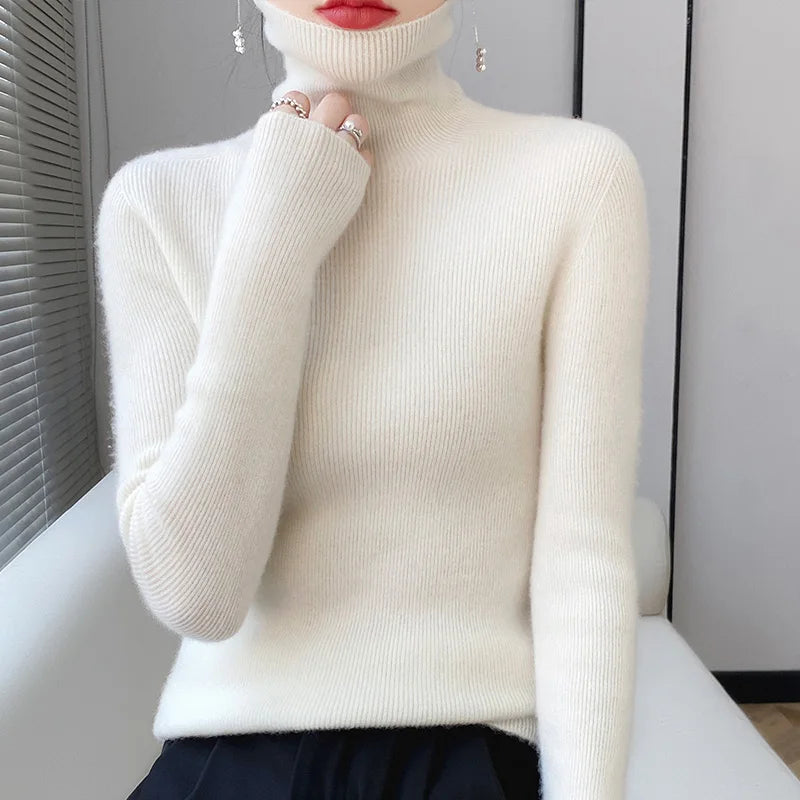 Pull Femme Coupe Ajustée en Maille Côtelée - Image 8