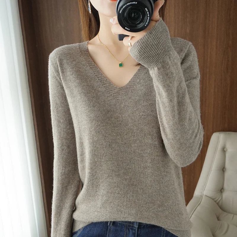 Pull en Tricot Femme Col V - Image 4