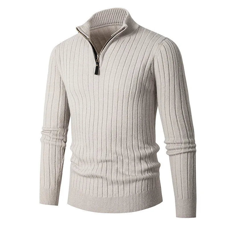 Pull Homme Maille Côtelée à Fermeture Éclair 1/4 - Image 6