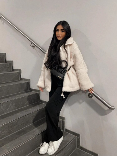 Veste Sherpa Femme Coupe Décontractée - Image 5