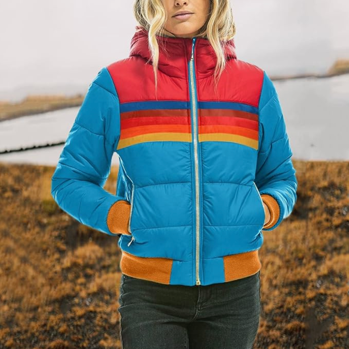 Veste à Capuche Rayée pour Femme - Image 2