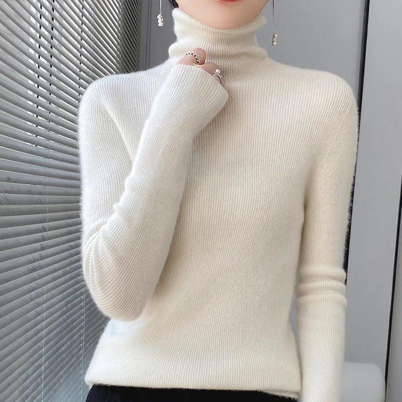 Pull Femme Coupe Ajustée en Maille Côtelée - Image 4