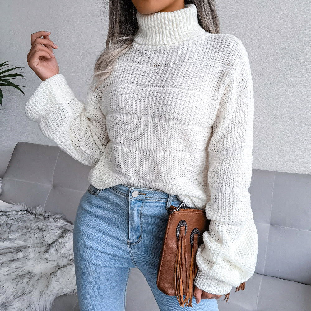 Pull Femme Tricot Côtelé Manches Longues - Image 2