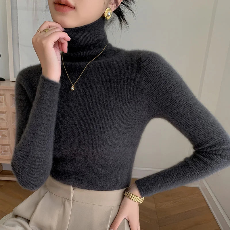 Pull Femme Coupe Ajustée en Maille Côtelée - Image 11