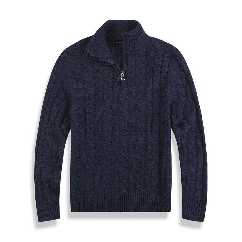 Pull Homme Maille Côtelée à Fermeture Éclair 1/4 - Image 8