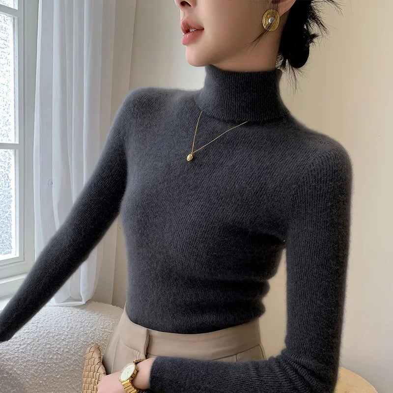 Pull Femme Coupe Ajustée en Maille Côtelée - Image 2