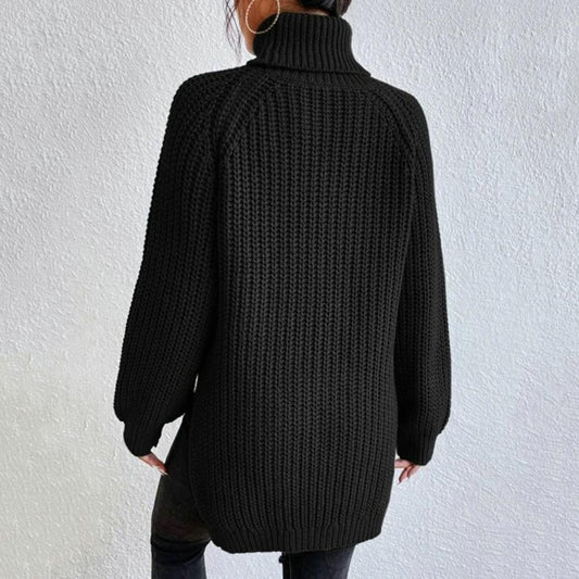 Pull Femme Oversize Col Roulé en Tricot - Image 1