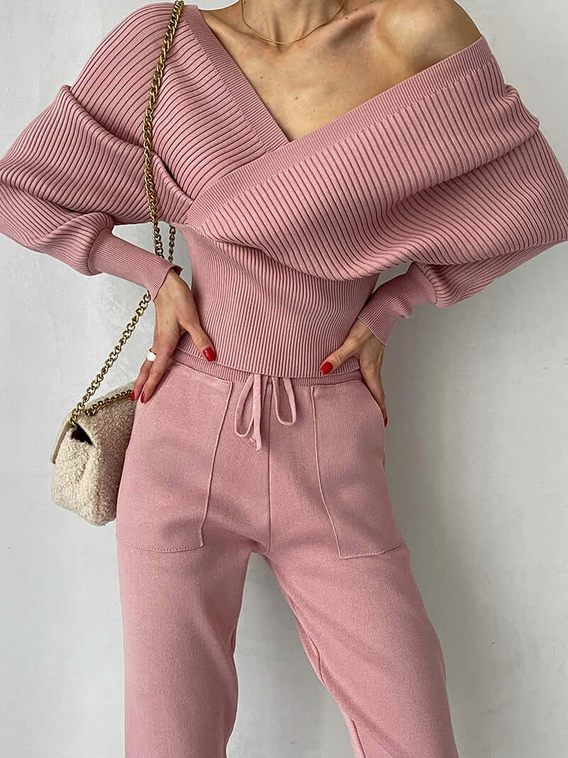 Pull-over côtelé cache-cœur pour femme - Image 11