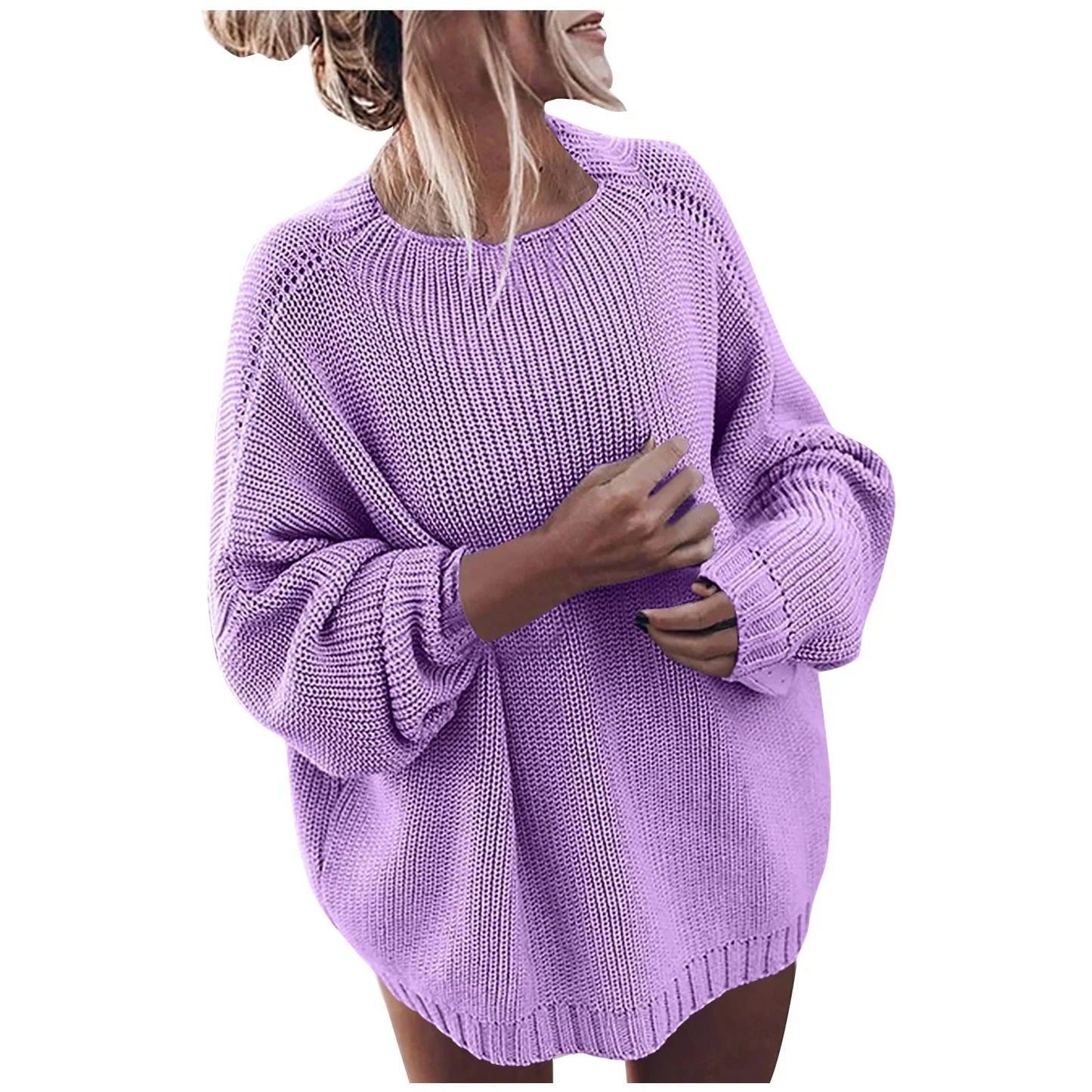 Pull ample à col rond pour femme - Image 4