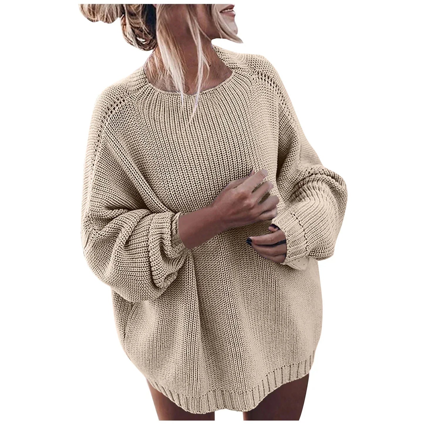 Pull ample à col rond pour femme - Image 2