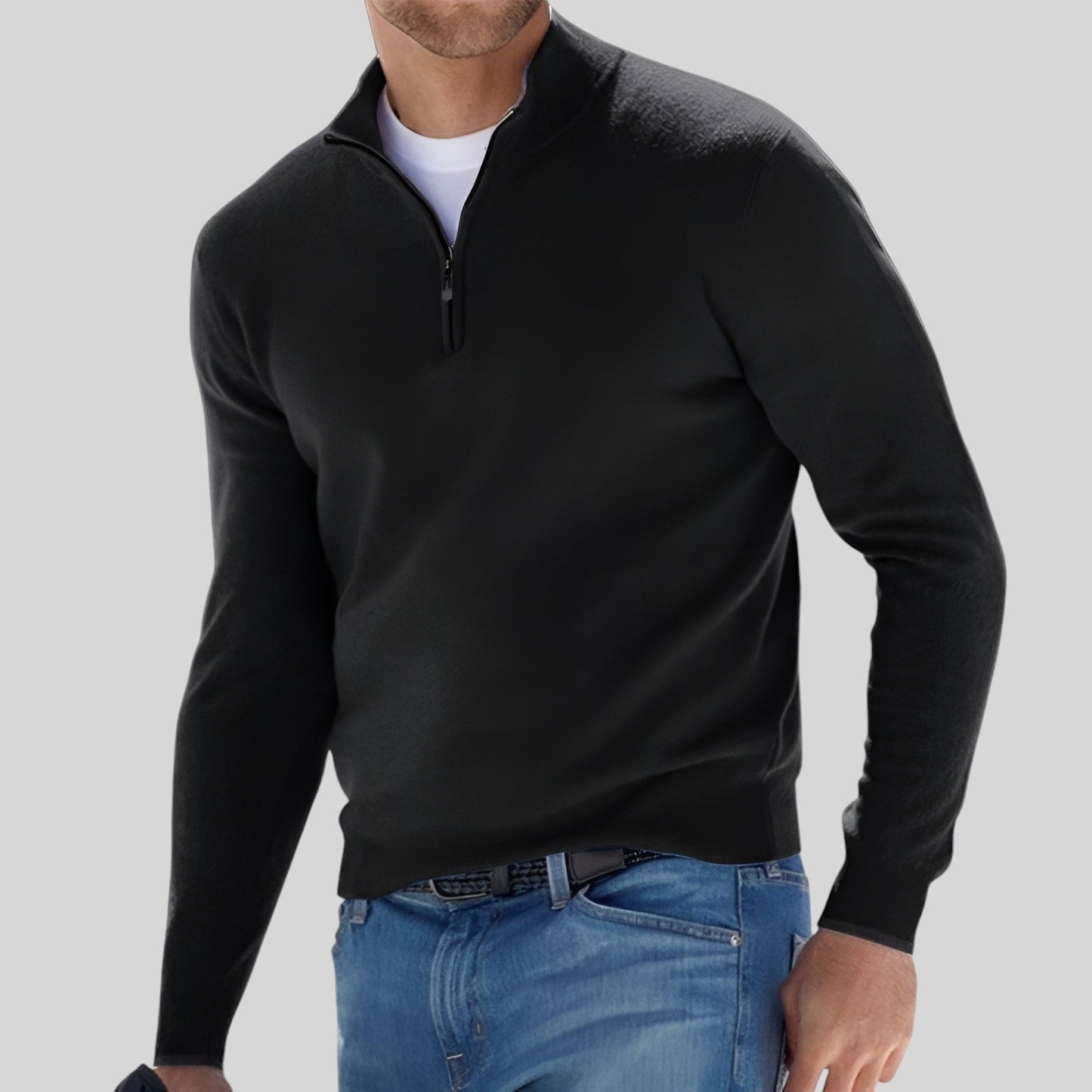 Pull Femme Manches Longues Col Zippé 1/4 - Image 5