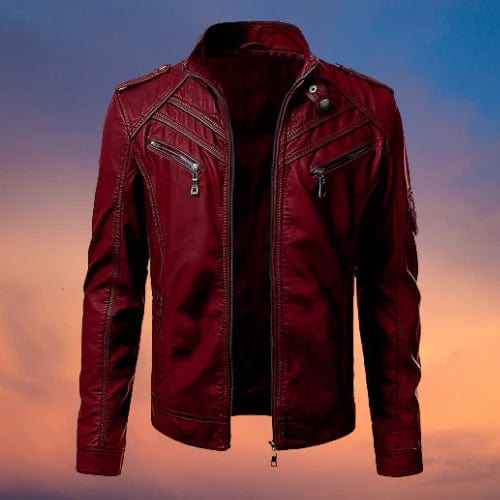 Veste de motard slim fit pour homme - Image 4