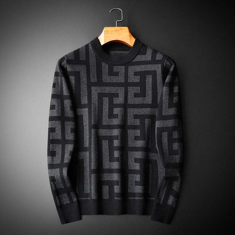 Pull à col rond à motifs pour homme - Image 4