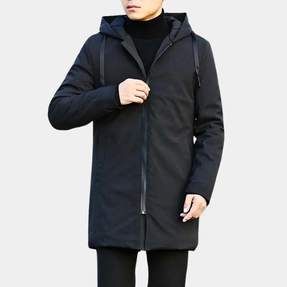 Manteau Mi-Long à Capuche pour Homme - Image 3
