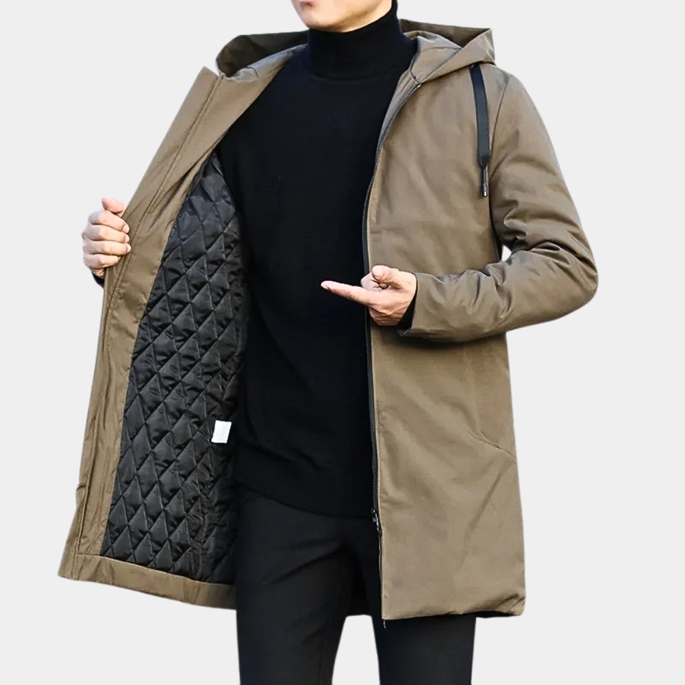 Manteau Mi-Long à Capuche pour Homme - Image 6