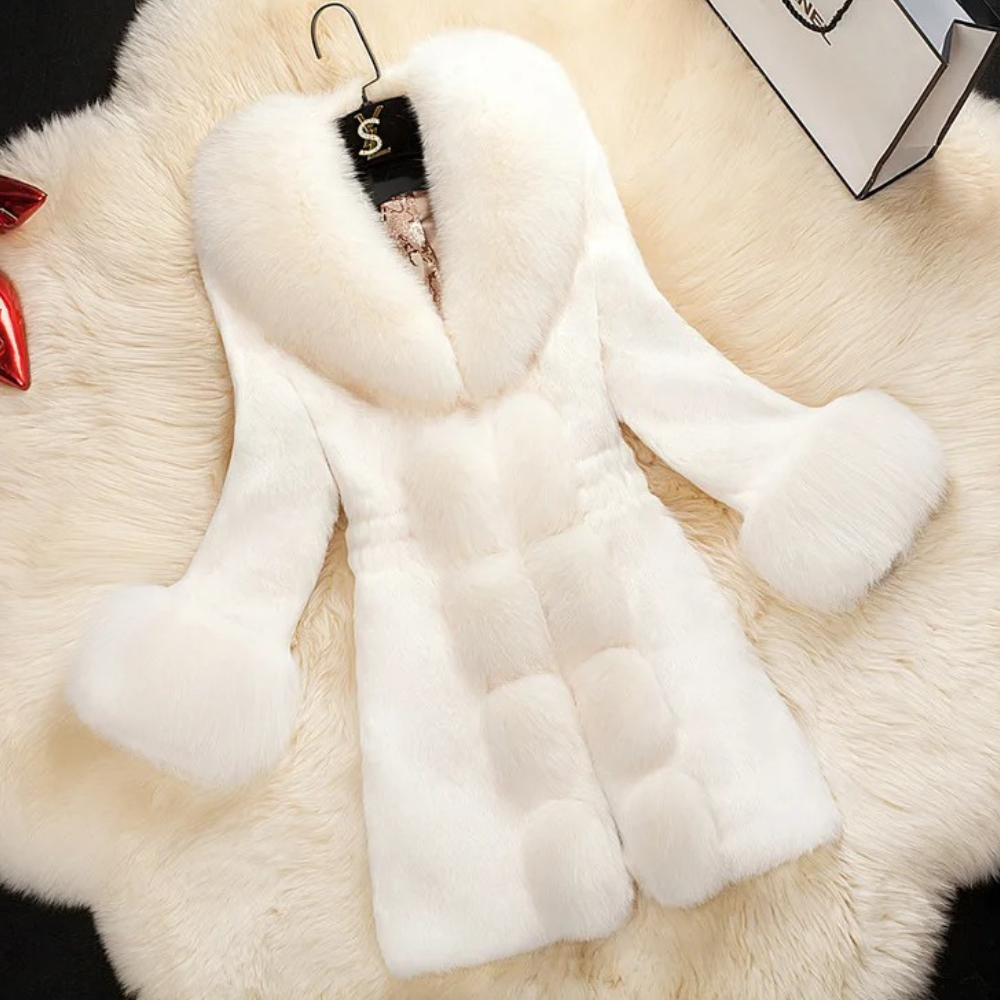 Manteau Long Femme Col en Fausse Fourrure - Image 9