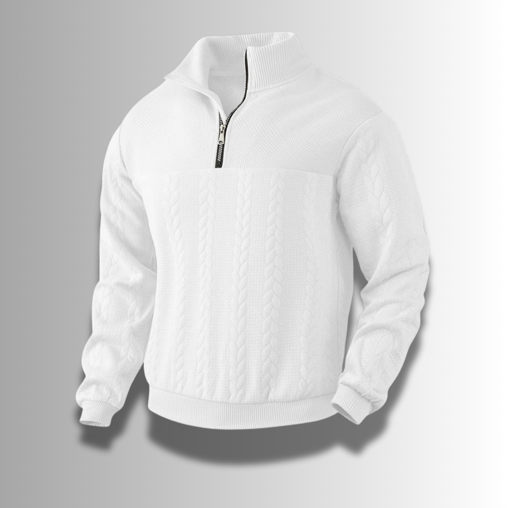 Pull Texturé Homme à Fermeture Éclair 1/4 - Image 5