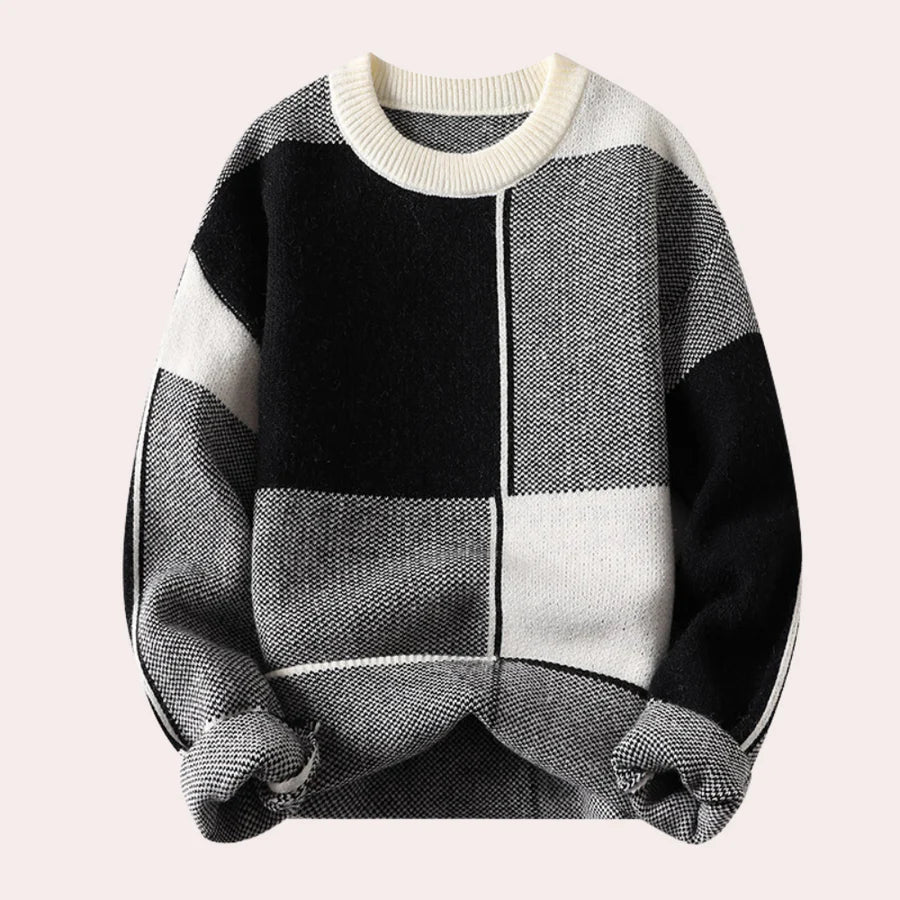 Pull en Tricot Color Block pour Homme - Image 1