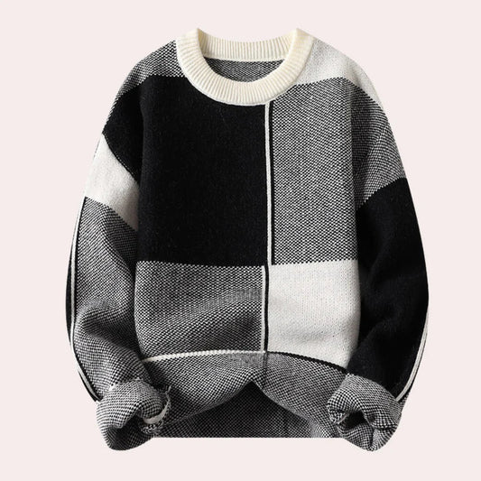 Pull en Tricot Color Block pour Homme - Image 1