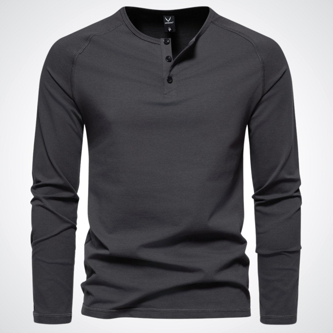 T-shirt Henley Boutonné Homme - Image 3