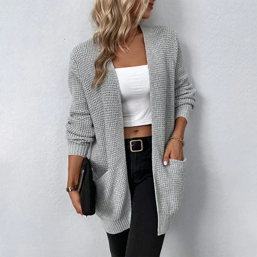 Cardigan Tricot Femme Ouvert sur le Devant - Image 3