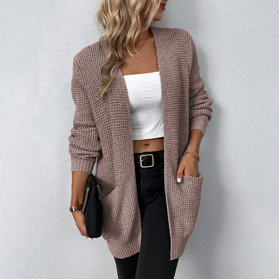 Cardigan Tricot Femme Ouvert sur le Devant - Image 4