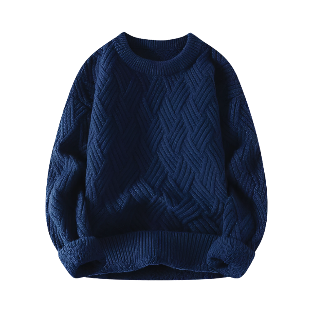 Pull texturé à col rond pour homme - Image 1