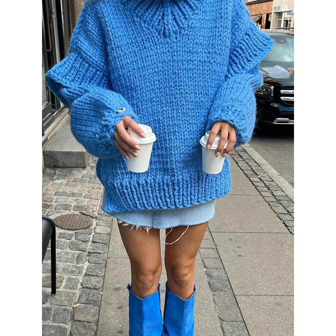 Pull Femme Oversize en Grosse Maille - Image 3