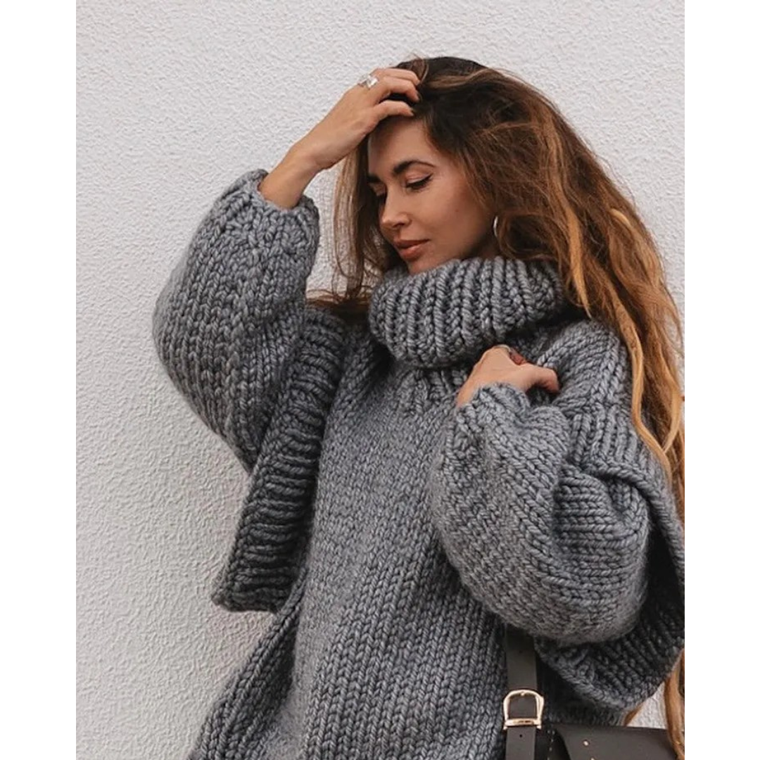 Pull Femme Oversize en Grosse Maille - Image 4