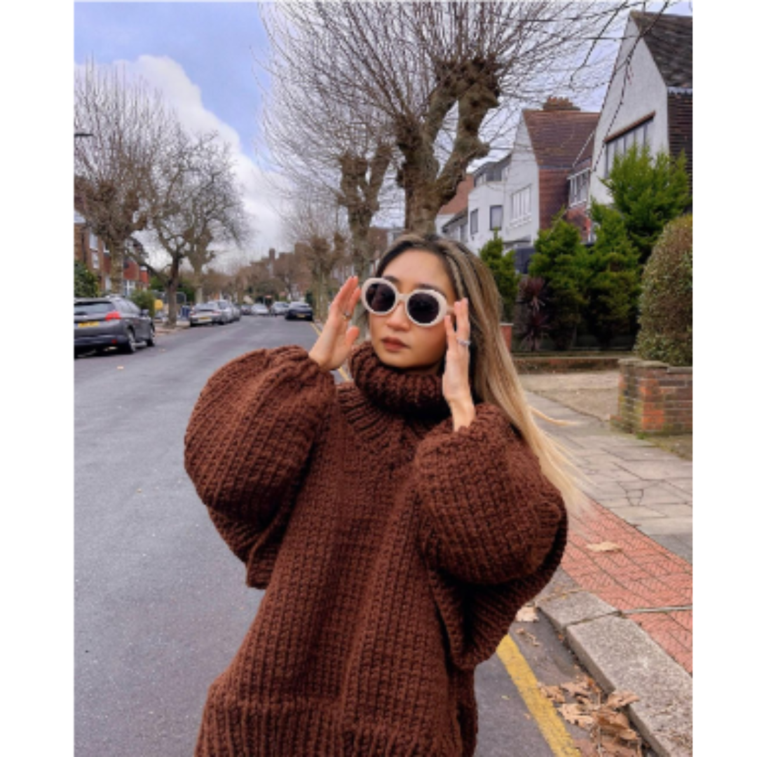 Pull Femme Oversize en Grosse Maille - Image 7