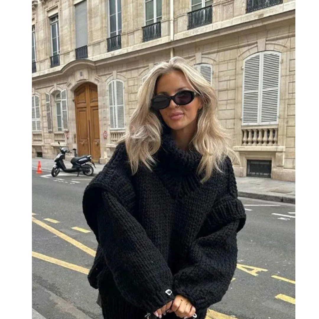 Pull Femme Oversize en Grosse Maille - Image 2