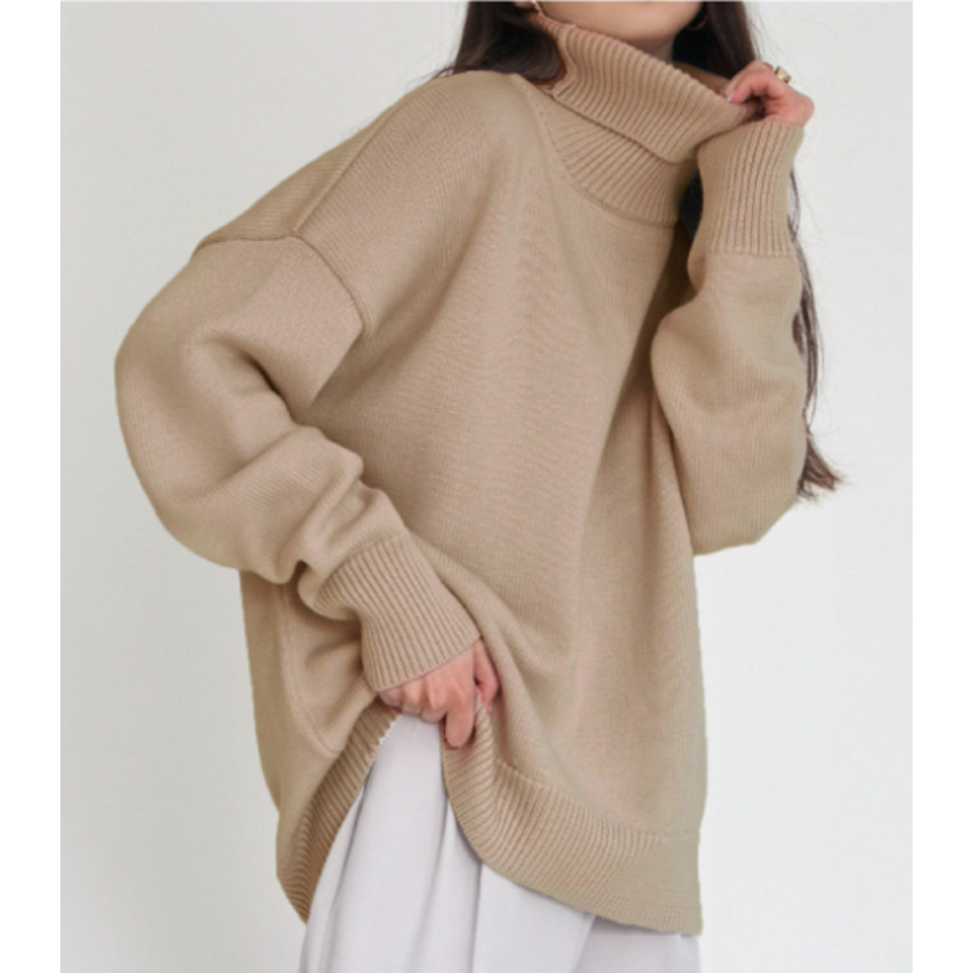 Pull à col roulé côtelé oversize pour femme - Image 7