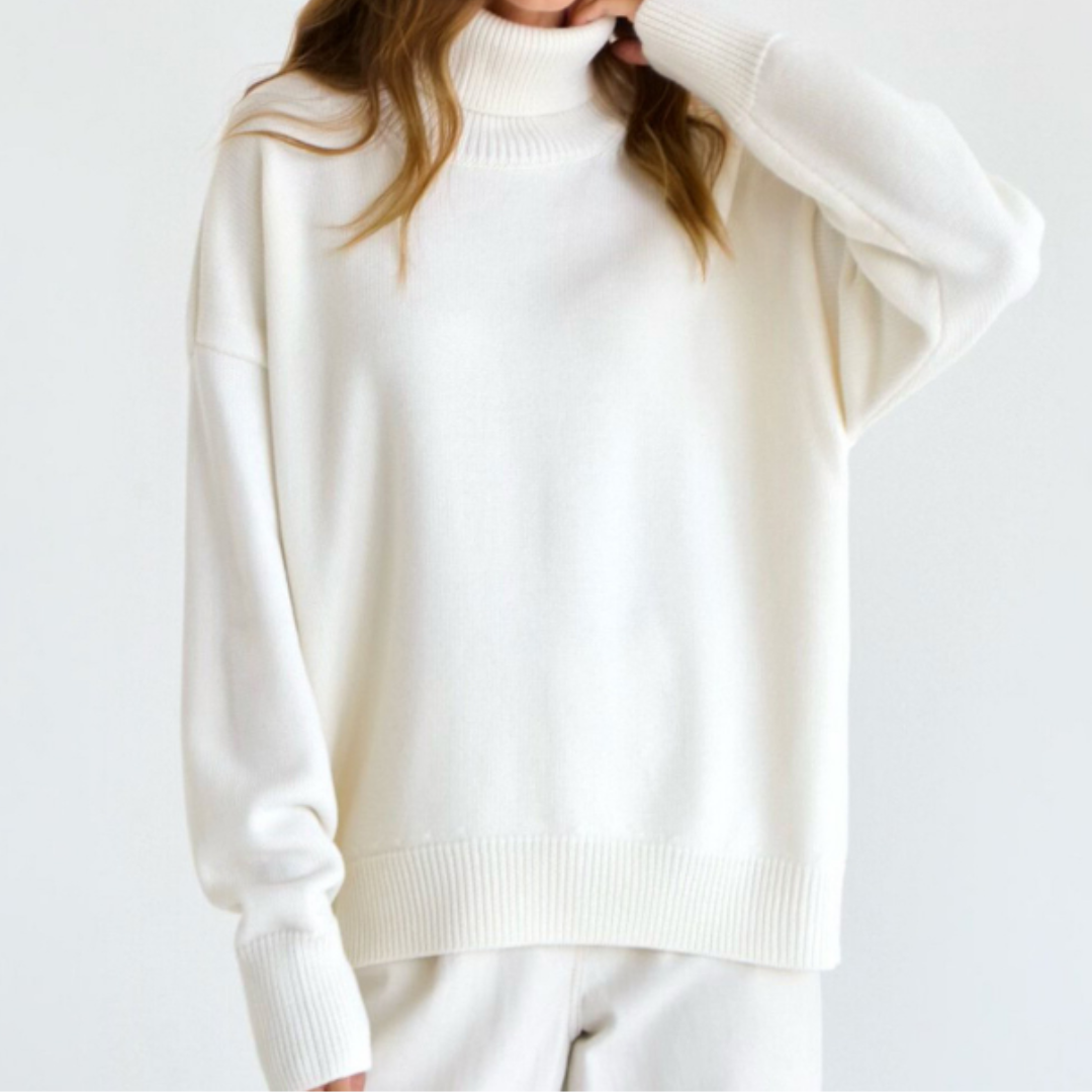 Pull à col roulé côtelé oversize pour femme - Image 11