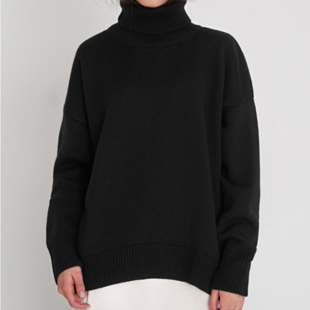 Pull à col roulé côtelé oversize pour femme - Image 4