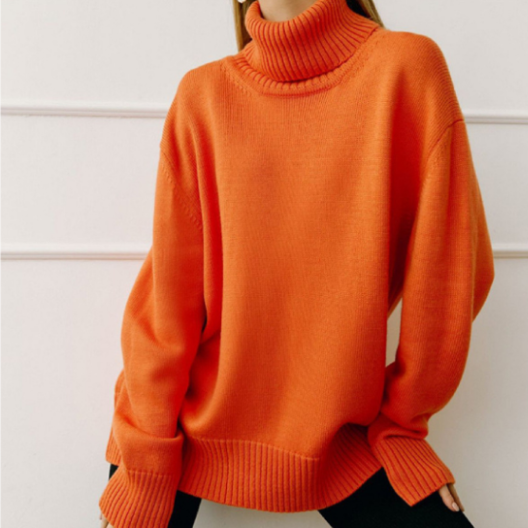 Pull à col roulé côtelé oversize pour femme - Image 2