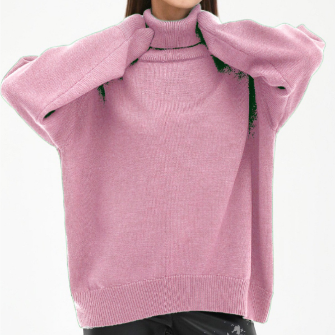 Pull à col roulé côtelé oversize pour femme - Image 12