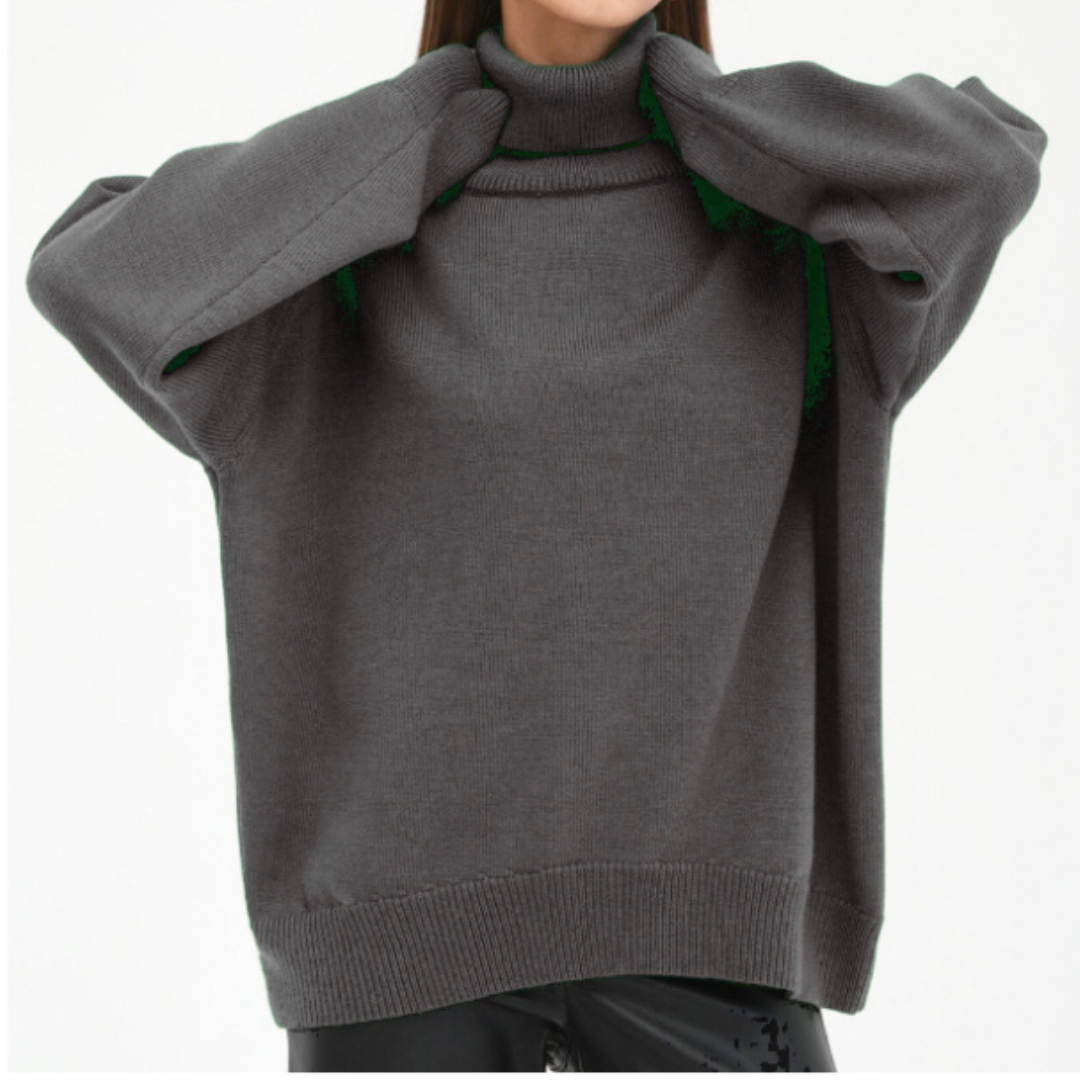 Pull à col roulé côtelé oversize pour femme - Image 10