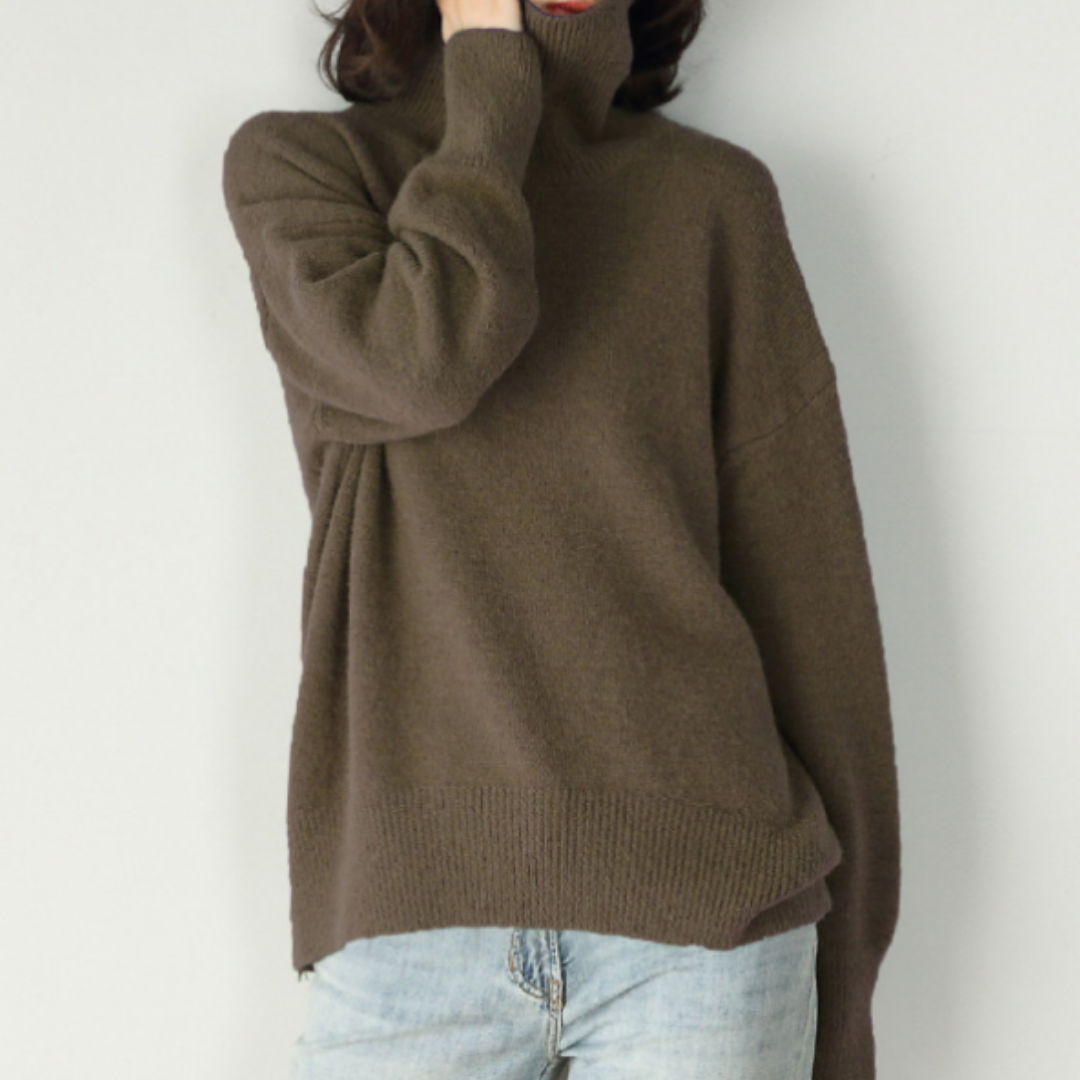 Pull à col roulé côtelé oversize pour femme - Image 13