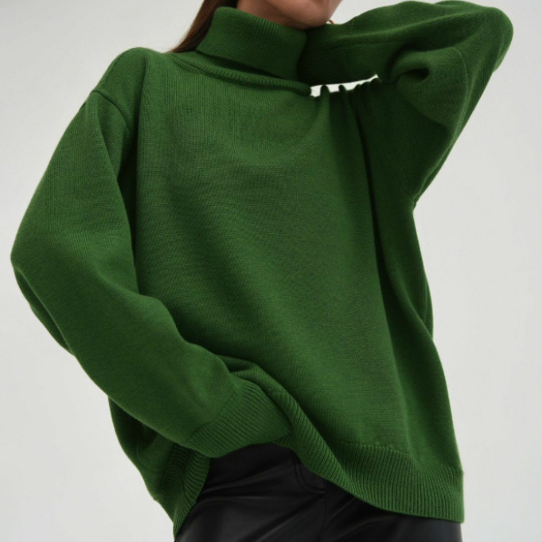 Pull à col roulé côtelé oversize pour femme - Image 15