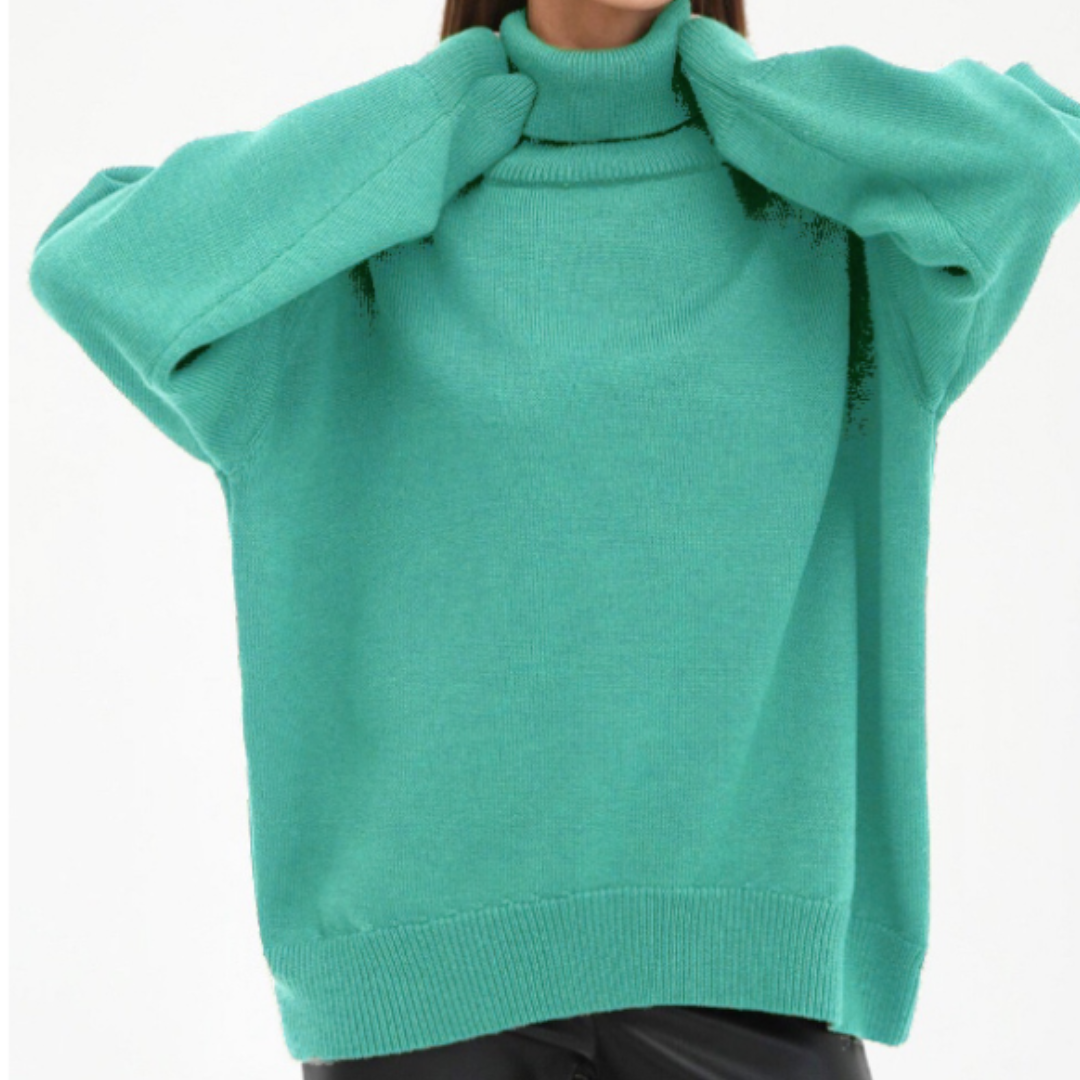 Pull à col roulé côtelé oversize pour femme - Image 14