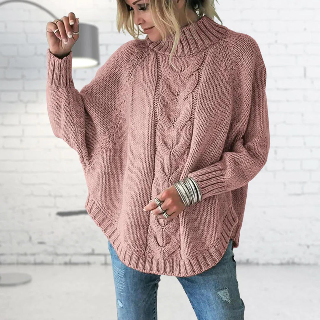 Pull à col roulé en maille torsadée pour femme - Image 2