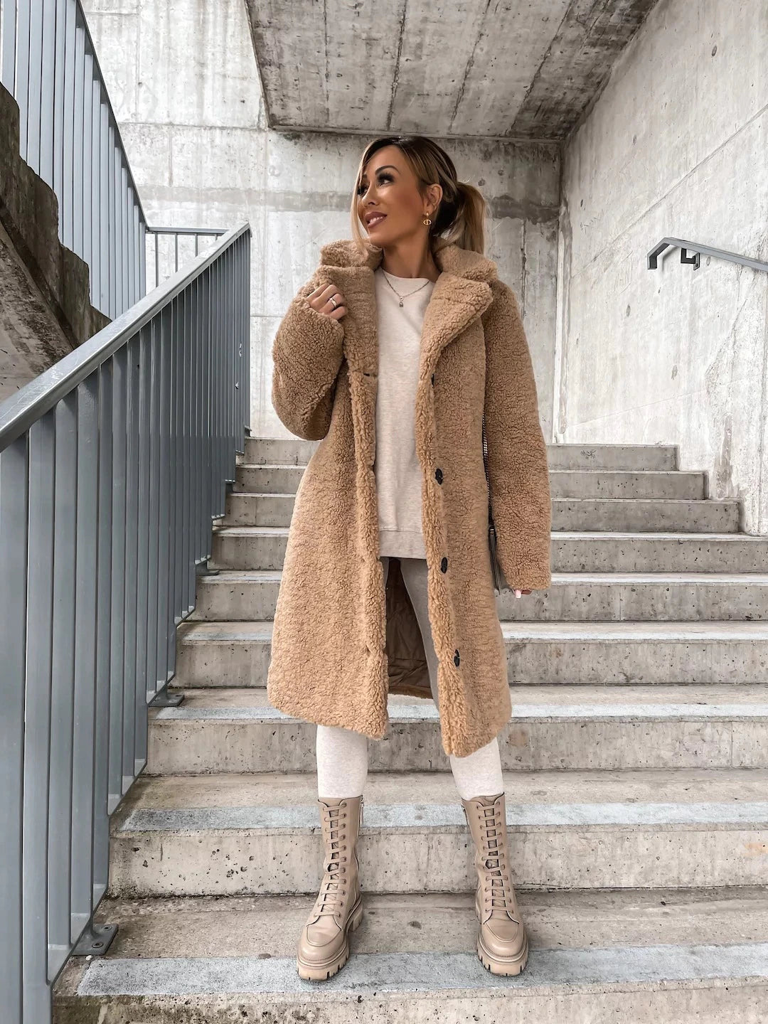 Manteau Long Teddy Femme - Image 5