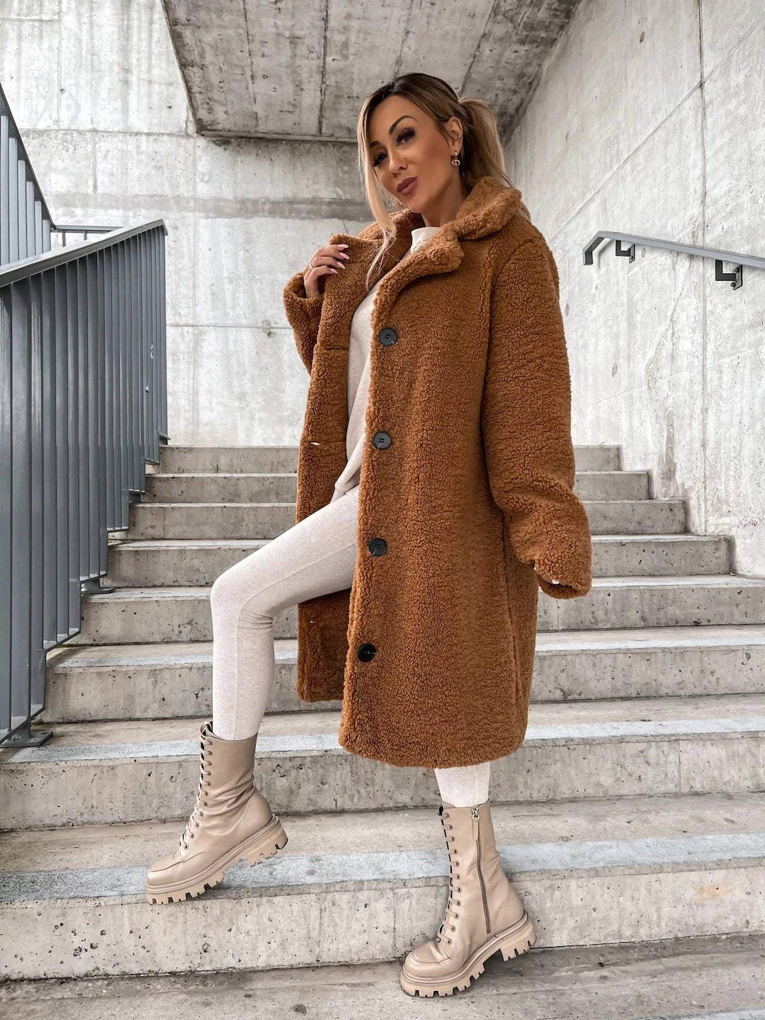Manteau Long Teddy Femme - Image 9