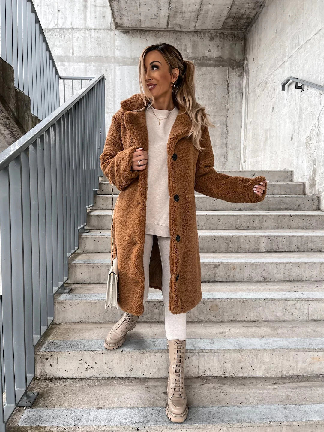 Manteau Long Teddy Femme - Image 7